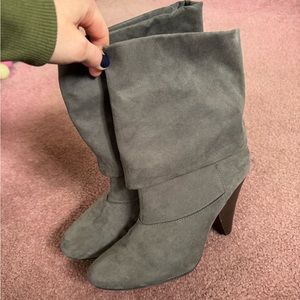 Charlotte Russe gray heeled booties